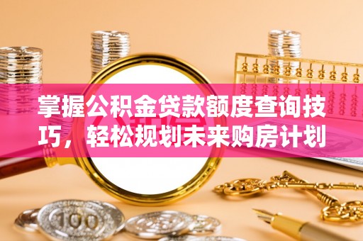 南开掌握公积金贷款额度查询技巧，轻松规划未来购房计划