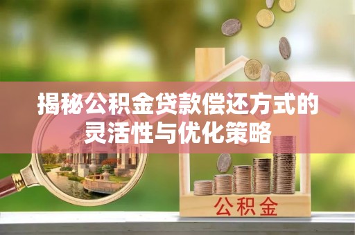 南开揭秘公积金贷款偿还方式的灵活性与优化策略