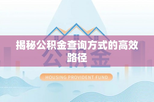 南开揭秘公积金查询方式的高效路径
